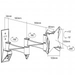 Fits Panasonic TV model TX-24FS500B Black Swivel & Tilt TV Bracket