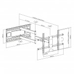 Fits Panasonic TV model TX-50DX802B Black Swivel & Tilt TV Bracket