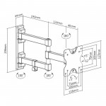 Fits Panasonic TV model TX-24C300B Black Swivel & Tilt TV Bracket