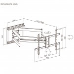 Fits Panasonic TV model TX-65GZ1000B Black Swivel & Tilt TV Bracket
