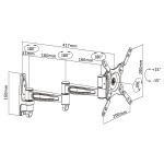 Fits Panasonic TV model TX-39A400B Black Swivel & Tilt TV Bracket