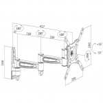 Fits Panasonic TV model TX-24C300B White Swivel & Tilt TV Bracket