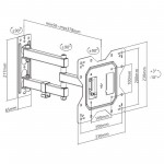 Fits Panasonic TV model TX-L37D25B Black Swivel & Tilt TV Bracket