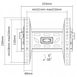 Fits Panasonic TV model TX-24E302B Black Tilting TV Bracket