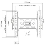 Fits Panasonic TV model TV-43W80AEY White Tilting TV Bracket
