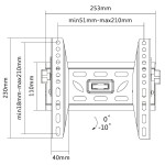 Fits Panasonic TV model TX-32FS500B White Tilting TV Bracket