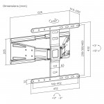 Fits Panasonic TV model TX-65HZ980B Black Swivel & Tilt TV Bracket