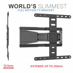 Fits Panasonic TV model TX-65HZ980B Black Swivel & Tilt TV Bracket