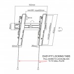 Fits Panasonic TV model TV-48Z90AEB Black Tilting TV Bracket