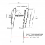 Fits Panasonic TV model TX-P50XT50B Black Tilting TV Bracket