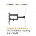 Fits Panasonic TV model TX-47AS802B Black Slim Swivel & Tilt TV Bracket
