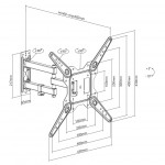 Fits Panasonic TV model TX-47AS802B Black Slim Swivel & Tilt TV Bracket
