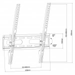 Fits Panasonic TV model TX-L37S20B Black Tilting TV Bracket