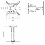 Fits Panasonic TV model TX-32A300B Black Slim Swivel & Tilt TV Bracket