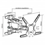 Fits Panasonic TV model TX-55EX580B Black Slim Swivel & Tilt TV Bracket