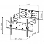 Fits Panasonic TV model TX-50A300B Black Swivel & Tilt TV Bracket