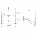 Fits Panasonic TV model TX-50CX802B Silver Swivel & Tilt TV Bracket