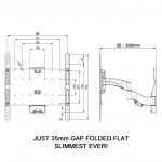 Fits Panasonic TV model TX-43GX555B Silver Swivel & Tilt TV Bracket
