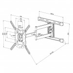 Fits Panasonic TV model TX-48CX350B Black Swivel & Tilt TV Bracket